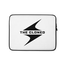 Load image into Gallery viewer, 13 inch White laptop sleeve with black cloned logo