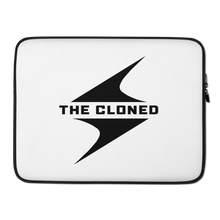 Load image into Gallery viewer, 15 inch White laptop sleeve with black cloned logo